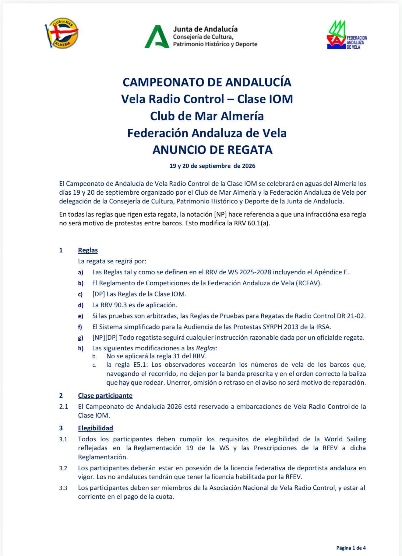 Anuncio Campeonato Andalucia 2026